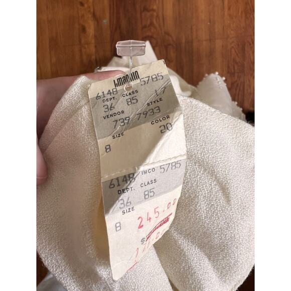 Vintage Victor Costa Dress Ivory Pearls Bridal size Small New with Tags - Picture 5 of 5